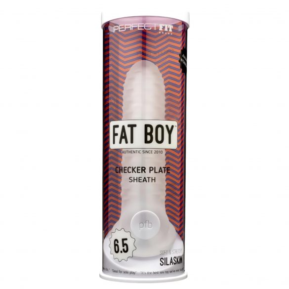 Husă pentru penis Fat Boy - albă (17 cm) 