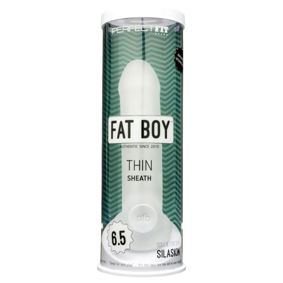 Husă subțire pentru penis Fat Boy - 17 cm - alb ivory 