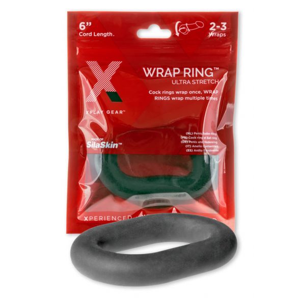 Ultra Wrap 6 - inel gros pentru penis - negru (15cm) 