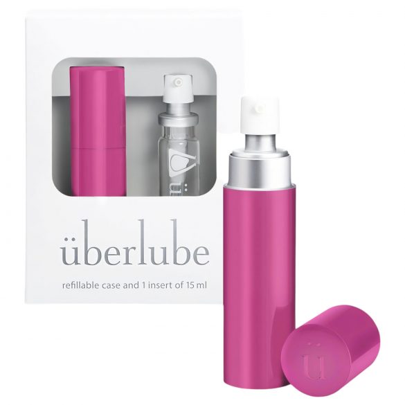 Lubrifiant siliconic Überlube cu toc de călătorie - roz (15ml) 