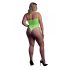 Body neon verde cu efect de bandă fluorescentă - Ouch!  - XL-4XL