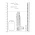 REALROCK - dildo realist transparent - clar ca apa (19cm) 