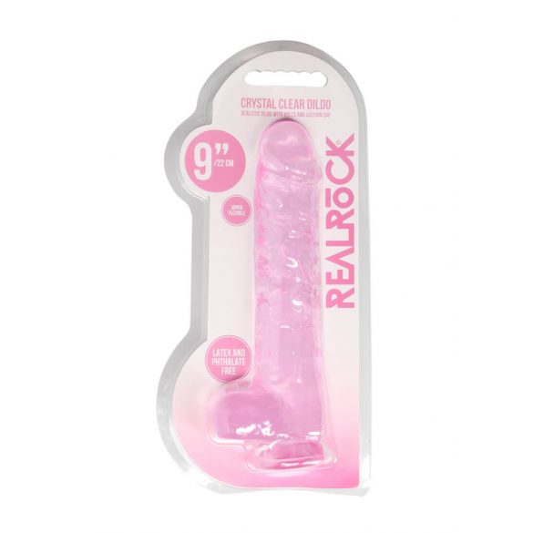 REALROCK - dildo realist transparent - roz (22cm) 