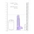 Dildo realist transparent - mov (15cm) 