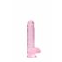 REALROCK - dildo realist transparent - roz (15cm) 