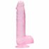 REALROCK - dildo realist transparent - roz (15cm) 