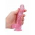 REALROCK - dildo realist transparent - roz (15cm) 