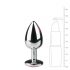 Easytoys Metal No.1 - dildo anal conic cu piatră roz - argintiu (2,7cm) 