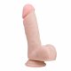 Easytoys - dildo cu ventuză și testicule (17,5cm) - natural 