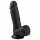 Easytoys - dildo cu ventuză și testicule (17,5cm) - negru 