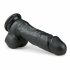 Easytoys - dildo cu ventuză și testicule (17,5cm) - negru 