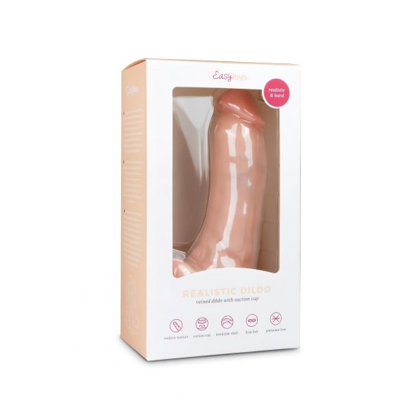 Easytoys - dildo cu ventuză și testicule (20cm) - natural 