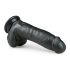 Dildo cu ventuză și testicule Easytoys (20 cm) - negru 