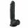 Easytoys - dildo cu ventuză și testicule (22,5 cm) - negru 