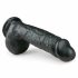 Easytoys - dildo cu ventuză și testicule (22,5 cm) - negru 