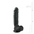 Easytoys - dildo cu ventuză și testicule (22,5 cm) - negru 