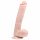 Dildo mare cu ventuză și testicule Easytoys (26,5cm) - natural 