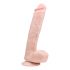 Dildo mare cu ventuză și testicule Easytoys (26,5cm) - natural 