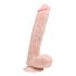 Dildo mare cu ventuză și testicule Easytoys (26,5cm) - natural 