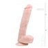 Dildo mare cu ventuză și testicule Easytoys (26,5cm) - natural 