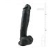 Dildo mare cu ventuză și testicule - Easytoys - 26,5cm - negru 