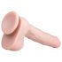 Easytoys - dildo mare cu ventuză și testicule (29,5cm) - natural 