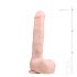 Easytoys - dildo mare cu ventuză și testicule (29,5cm) - natural 