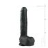 Easytoys - dildo mare cu ventuză și testicule (29,5cm) - negru 