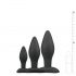 Set de dildo anal Easytoys Rocket - negru (3 piese) 