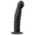 Dildo anal cu ventuză striat Easytoys (14 cm) - negru 