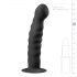 Dildo anal cu ventuză striat Easytoys (14 cm) - negru 