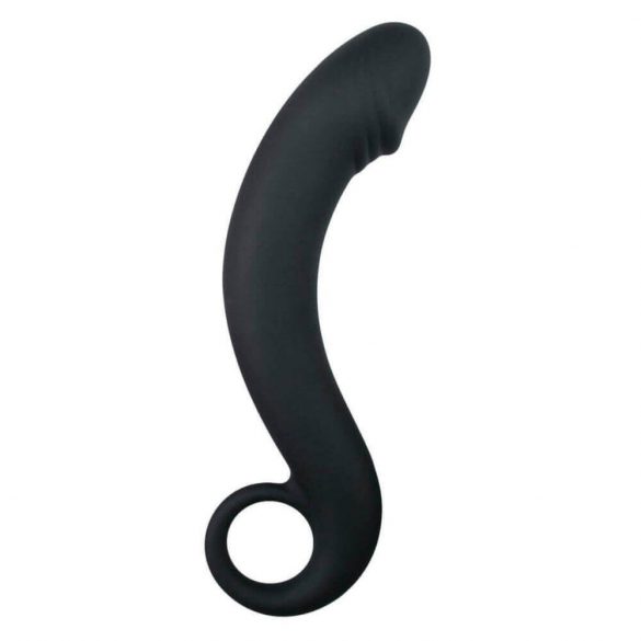 EasyToys Curved Dong - dildo anal din silicon (negru) 