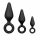 Easytoys - set dildo anal cu inel de prindere - 3 bucăți (negru) 