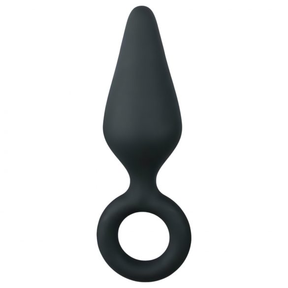 Easytoys Pointy Plug - dop anal cu inel de prindere - mărime medie (negru)