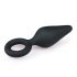 Easytoys Pointy Plug - dildo anal cu inel - mediu (negru) 