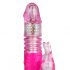 Vibrator Easytoys cu perle rotative și funcție de împingere, pentru clitoris, roz 