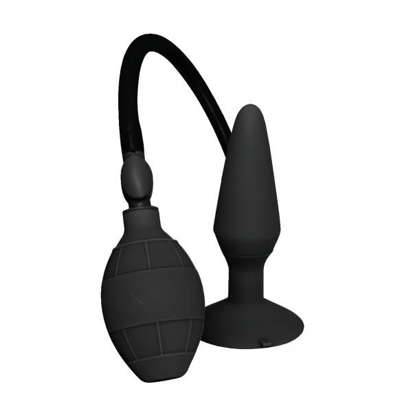 MenzStuff L - dildo anal cu ventuză și pompă - negru (mare) 