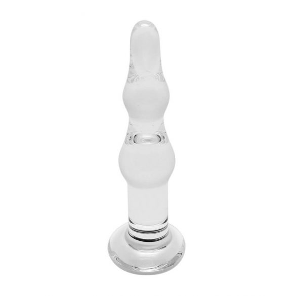 Dildo anal de sticlă ondulat Rimba Dolly (transparent) 