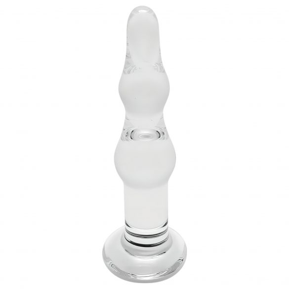 Dildo anal de sticlă ondulat Rimba Dolly (transparent) 