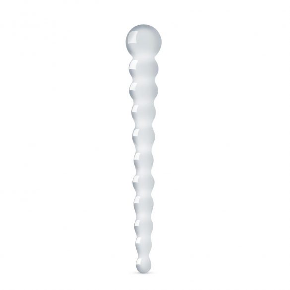 Dildo de sticlă cu perle Gildo nr. 20 (transparent) 