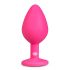 Easytoys Diamond - dildo anal cu pietre albe (mediu) - roz 