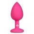 Easytoys Diamond - dildo anal cu pietre albe (mic) - roz 