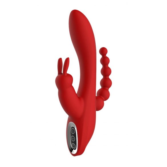 Vibrator Red Revolution Hera - rezistent la apă, cu acumulator, cu 3 brațe (roșu) 