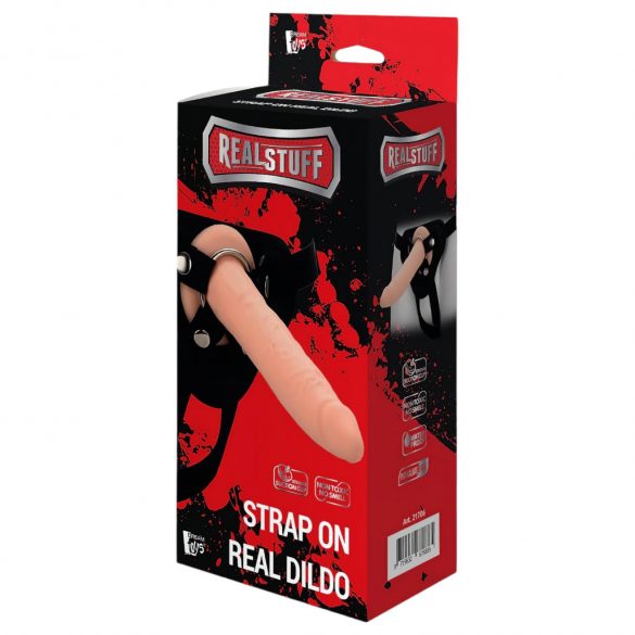 RealStuff Strap-On - dildo îngust cu fixare (natural) 