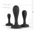 Set de dildo-uri anale - negru (3 piese) 