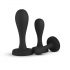 Set de dildo-uri anale - negru (3 piese) 