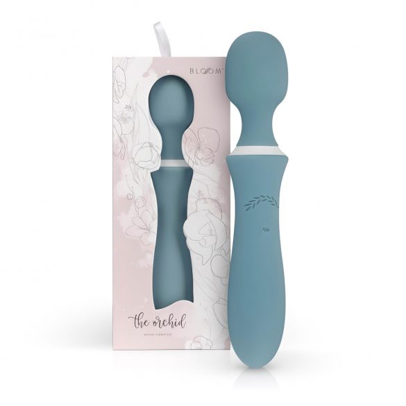 Vibrator masaj Bloom Orchid Wand cu acumulator (turcoaz) 