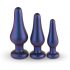 Set de dildo-uri anale din silicon Hueman Comets (3 piese) - mov 