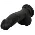 Easytoys - dildo realist cu testicule - 12 cm (negru)