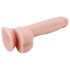 Mr. Dixx 7.6 - dildo cu ventuză și testicule - natural (19,5cm) 